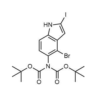 Di-tert-butyl (4-bromo-2-iodo-1H-indol-5-yl)iminodicarbonate|CS-0652172
