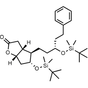 (3aR,4R,5R,6aS)-5-[[(1,1-Dimethylethyl)dimethylsilyl]oxy]-4-[(3R)-3-[[(1,1-dimethylethyl)dimethylsilyl]oxy]-5-phenylpentyl]hexahydro-2H-cyclopenta[b]furan-2-one|CS-0653771