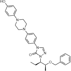 2-[(1R,2S)-1-Ethyl-2-(phenylmethoxy)propyl]-2,4-dihydro-4-[4-[4-(4-hydroxyphenyl)-1-piperazinyl]phenyl]-3H-1,2,4-triazol-3-one|CS-0655104