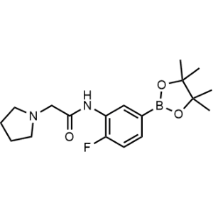 N-(2-Fluoro-5-(4,4,5,5-tetramethyl-1,3,2-dioxaborolan-2-yl)phenyl)-2-(pyrrolidin-1-yl)acetamide|CS-0659797
