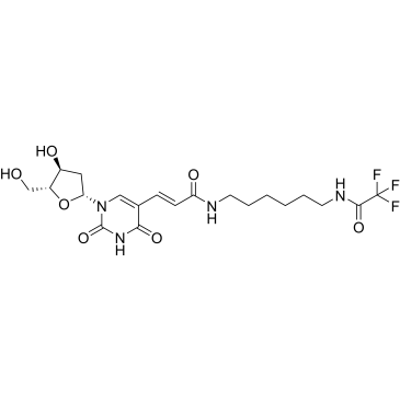 (e)-3-(1-((2r,4s,5r)-4-Hydroxy-5-(hydroxymethyl)tetrahydrofuran-2-yl)-2,4-dioxo-1,2,3,4-tetrahydropyrimidin-5-yl)-n-(6-(2,2,2-trifluoroacetamido)hexyl)acrylamide|CS-0660863
