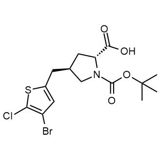 (2r,4R)-4-((4-Bromo-5-chlorothiophen-2-yl)methyl)-1-(tert-butoxycarbonyl)pyrrolidine-2-carboxylic acid|CS-0661347