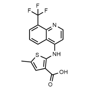 5-Methyl-2-((8-(trifluoromethyl)quinolin-4-yl)amino)thiophene-3-carboxylic acid|CS-0664570
