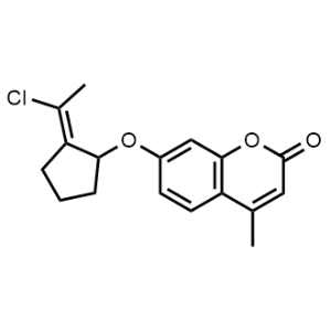 7-((2-(1-Chloroethylidene)cyclopentyl)oxy)-4-methyl-2h-chromen-2-one|CS-0671279