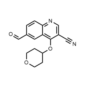 6-Formyl-4-((tetrahydro-2h-pyran-4-yl)oxy)quinoline-3-carbonitrile|CS-0674145
