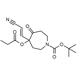 1,1-Dimethylethyl 4-(2-cyanoethenyl)hexahydro-5-oxo-4-(1-oxopropoxy)-1H-azepine-1-carboxylate|CS-0682440