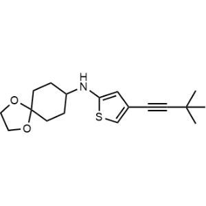 N-(4-(3,3-Dimethylbut-1-yn-1-yl)thiophen-2-yl)-1,4-dioxaspiro[4.5]decan-8-amine|CS-0683148