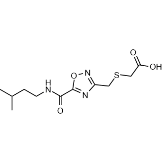 2-(((5-(Isopentylcarbamoyl)-1,2,4-oxadiazol-3-yl)methyl)thio)acetic acid|CS-0686709