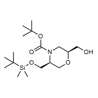 tert-Butyl (2S,5S)-5-(((tert-butyldimethylsilyl)oxy)methyl)-2-(hydroxymethyl)morpholine-4-carboxylate|CS-0696560