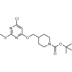 tert-Butyl 4-(((6-chloro-2-(methylthio)pyrimidin-4-yl)oxy)methyl)piperidine-1-carboxylate|CS-0708573