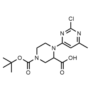 4-(tert-Butoxycarbonyl)-1-(2-chloro-6-methylpyrimidin-4-yl)piperazine-2-carboxylic acid|CS-0708582