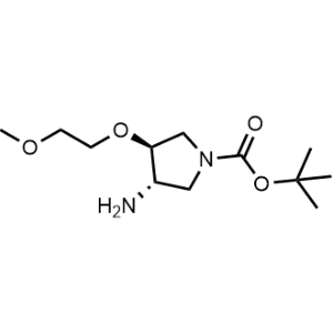 1-Pyrrolidinecarboxylic acid, 3-amino-4-(2-methoxyethoxy)-, 1,1-dimethylethyl ester, (3S,4S)-|CS-0715037