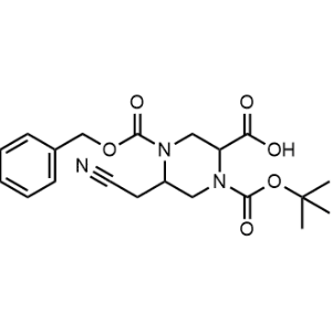 4-((Benzyloxy)carbonyl)-1-(tert-butoxycarbonyl)-5-(cyanomethyl)piperazine-2-carboxylic acid|CS-0715741