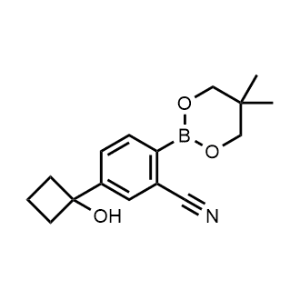 2-(5,5-Dimethyl-1,3,2-dioxaborinan-2-yl)-5-(1-hydroxycyclobutyl)benzonitrile|CS-0720264