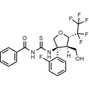 rel-N-[[[(3R,4S,5R)-3-(2-Fluorophenyl)tetrahydro-4-(hydroxymethyl)-5-(1,1,2,2,2-pentafluoroethyl)-3-furanyl]amino]thioxomethyl]benzamide|CS-0723575