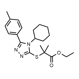 Ethyl 2-[[4-cyclohexyl-5-(4-methylphenyl)-1,2,4-triazol-3-yl]sulfanyl]-2-methylpropanoate|CS-0741884