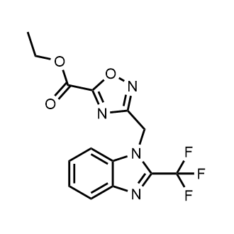 Ethyl 3-{[2-(trifluoromethyl)-1H-benzimidazol-1-yl]methyl}-1,2,4-oxadiazole-5-carboxylate|CS-0744332