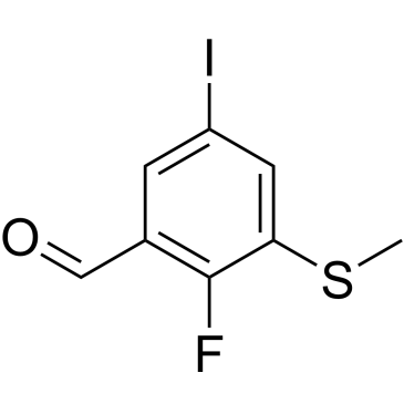2-Fluoro-5-iodo-3-methylsulfanylbenzaldehyde|CS-0749925