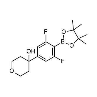 4-[3,5-Difluoro-4-(4,4,5,5-tetramethyl-1,3,2-dioxaborolan-2-yl)phenyl]oxan-4-ol|CS-0752462
