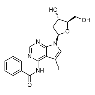 N-[7-[(2R,4S,5R)-4-Hydroxy-5-(hydroxymethyl)oxolan-2-yl]-5-iodopyrrolo[2,3-d]pyrimidin-4-yl]benzamide|CS-0756881