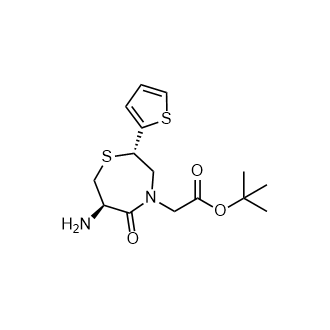 Tert-butyl 2-[(2S,6R)-6-amino-5-oxo-2-thiophen-2-yl-1,4-thiazepan-4-yl]acetate|CS-0767224