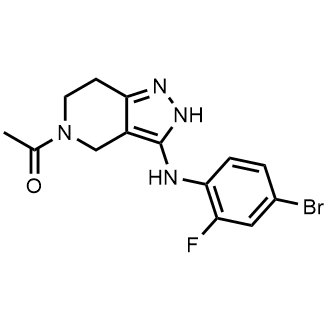 1-(3-((4-Bromo-2-fluorophenyl)amino)-1,4,6,7-tetrahydro-5h-pyrazolo[4,3-c]pyridin-5-yl)ethan-1-one|CS-0773231