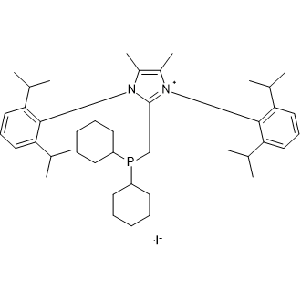 1H-Imidazolium, 1,3-bis[2,6-bis(1-methylethyl)phenyl]-2-[(dicyclohexylphosphino)methyl]-4,5-dimethyl-, iodide|CS-0774266