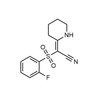 2-[(2-Fluorophenyl)sulfonyl]-2-(2-piperidinylidene)acetonitrile|CS-0778522