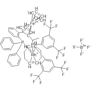 Rhodium(1+), [(1S)-1-[(1S)-1-[bis[3,5-bis(trifluoromethyl)phenyl]phosphino-κP]ethyl]-2-[2-(diphenylphosphino-κP)phenyl]ferrocene][(1,2,5,6-η)-1,5-cyclooctadiene]-, tetrafluoroborate|CS-0782332