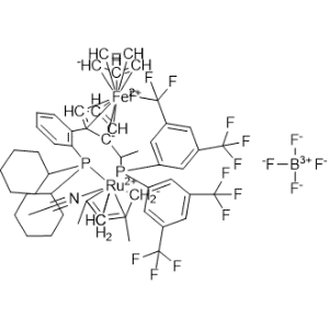 Ruthenium(1+), (acetonitrile)[(1S)-1-[(1R)-1-[bis[3,5-bis(trifluoromethyl)phenyl]phosphino-κP]ethyl]-2-[2-(dicyclohexylphosphino-κP)phenyl]ferrocene][(1,2,3,4,5-η)-2,4-dimethyl-2,4-pentadien-1-yl]-, tetrafluoroborate|CS-0782794