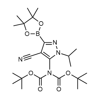 tert-Butyl (tert-butoxycarbonyl)(4-cyano-1-isopropyl-3-(4,4,5,5-tetramethyl-1,3,2-dioxaborolan-2-yl)-1H-pyrazol-5-yl)carbamate|CS-0784638