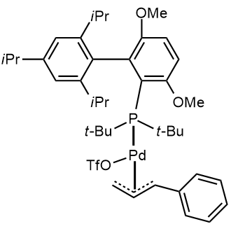 Trifluoromethanesulfonato(2-di-t-butylphosphino-3,6-dimethoxy-2',4',6'-tri-i-propyl-1,1'-biphenyl)[(1,2,3-
η)-1-phenyl-2-propen-1-yl]palladium(II)|CS-0785246
