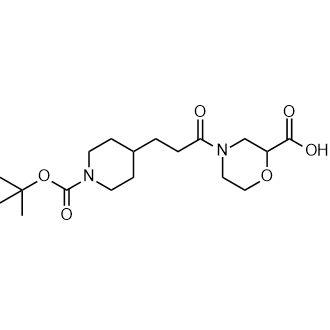 4-(3-(1-(Tert-butoxycarbonyl)piperidin-4-yl)propanoyl)morpholine-2-carboxylic acid|CS-0799046