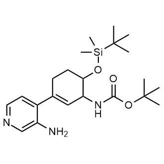 Tert-butyl N-[3-(3-amino-4-pyridyl)-6-[tert-butyl(dimethyl)silyl]oxy-cyclohex-2-en-1-yl]carbamate|CS-0803820