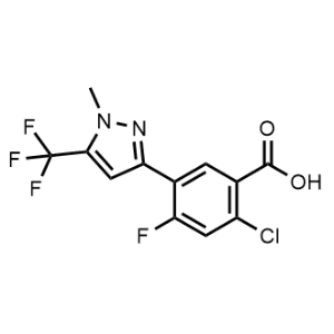 2-Chloro-4-fluoro-5-(1-methyl-5-(trifluoromethyl)-1H-pyrazol-3-yl)benzoic acid|CS-0817308