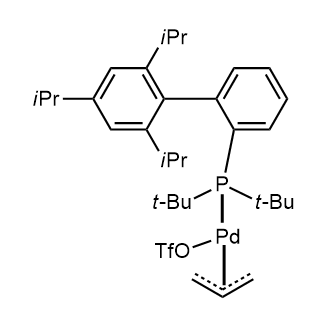 Trifluoromethanesulfonato(2-di-t-butylphosphino-2',4',6'-tri-i-propyl-1,1'-biphenyl)(η3-​2-​propen-​1-​yl)palladium(II)|CS-0832818