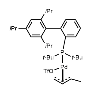 Trifluoromethanesulfonato(2-di-t-butylphosphino-2',4',6'-tri-i-propyl-1,1'-biphenyl)[(1,2,3-η)-(2E)-2-buten-1-yl]palladium(II)|CS-0832820