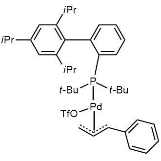 Trifluoromethanesulfonato(2-di-t-butylphosphino-2',4',6'-tri-i-propyl-1,1'-biphenyl)[(1,2,3-
η)-1-phenyl-2-propen-1-yl]palladium(II)|CS-0832821