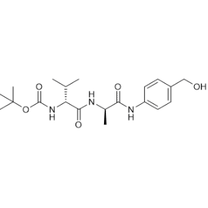 tert-Butyl ((R)-1-(((R)-1-((4-(hydroxymethyl)phenyl)amino)-1-oxopropan-2-yl)amino)-3-methyl-1-oxobutan-2-yl)carbamate|CS-0834497