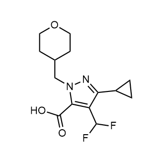 3-Cyclopropyl-4-(difluoromethyl)-1-((tetrahydro-2H-pyran-4-yl)methyl)-1H-pyrazole-5-carboxylic acid|CS-0851594