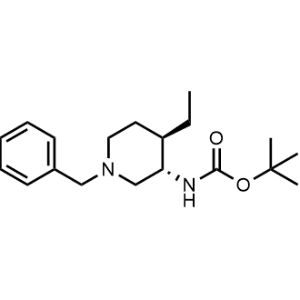 rel-1,1-Dimethylethyl N-[(3R,4S)-4-ethyl-1-(phenylmethyl)-3-piperidinyl]carbamate|CS-0858682