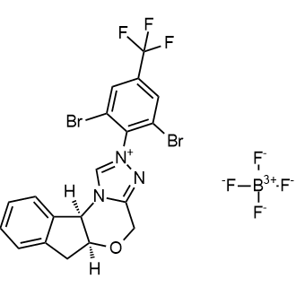 rel-(5aR,​10bS)​-​5a,​10b-​Dihydro-​2-(​(2,​6-​dibromo-4-trifluoromethyl)phenyl)​-4H,​6H-​indeno[2,​1-​b]​[1,​2,​4]​triazolo[4,​3-​d]​[1,​4]​oxazinium tetrafluoroborate|CS-0864338