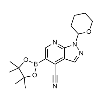 1-(Tetrahydro-2H-pyran-2-yl)-5-(4,4,5,5-tetramethyl-1,3,2-dioxaborolan-2-yl)-1H-pyrazolo[3,4-b]pyridine-4-carbonitrile|CS-0866685
