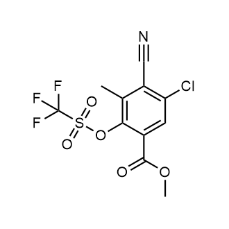 Methyl 5-chloro-4-cyano-3-methyl-2-(((trifluoromethyl)sulfonyl)oxy)benzoate|CS-0867837