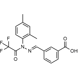 3-[[2-(2,4-Dimethylphenyl)-2-(2,2,2-trifluoroacetyl)hydrazinylidene]methyl]benzoic acid|CS-0872446