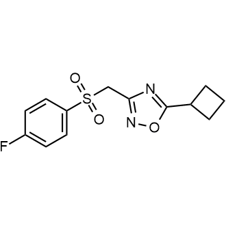 5-Cyclobutyl-3-(((4-fluorophenyl)sulfonyl)methyl)-1,2,4-oxadiazole|CS-0877447