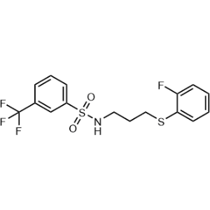 N-(3-((2-Fluorophenyl)thio)propyl)-3-(trifluoromethyl)benzenesulfonamide|CS-0877635