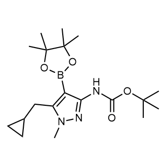 tert-Butyl (5-(cyclopropylmethyl)-1-methyl-4-(4,4,5,5-tetramethyl-1,3,2-dioxaborolan-2-yl)-1H-pyrazol-3-yl)carbamate|CS-0882069