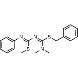 Carbamimidothioic acid, N,N-dimethyl-N′-[(methylthio)(phenylimino)methyl]-, phenylmethyl ester|CS-0896352