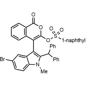 4-(2-Benzhydryl-5-bromo-1-methyl-1H-indol-3-yl)-1-oxo-1H-isochromen-3-yl naphthalene-1-sulfonate|CS-0899410